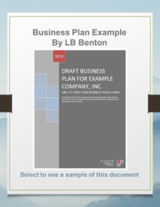 Business Plan Example by LB Benton