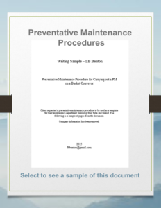 Preventative Maintenance Procedures LB Benton
