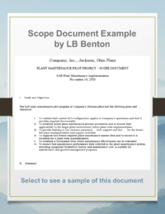 Example of Scope Document by LB Brent Benton